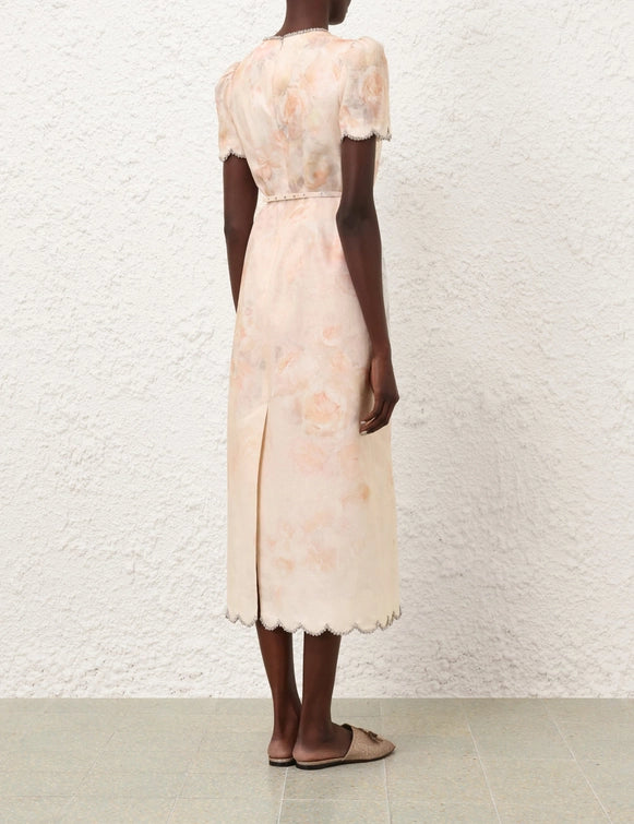 Crush Scalloped Midi Dress