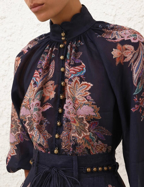 Rhiannon Billow Blouse & Tuck Short Set