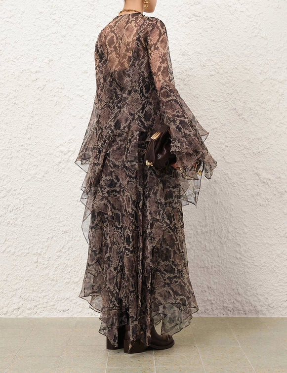 Hypnotic Cascading Maxi Dress