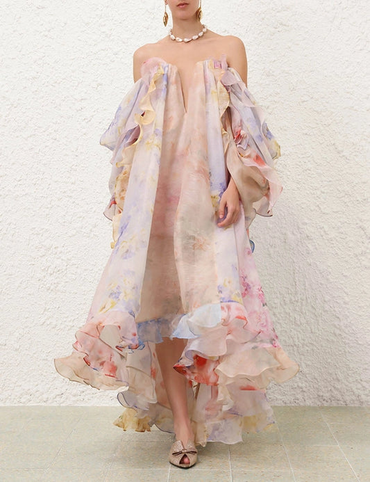 Crush Strapless Ruffle Dress