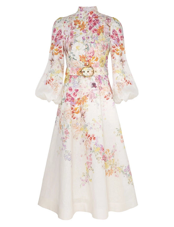 Natura Buttoned Midi Dress
