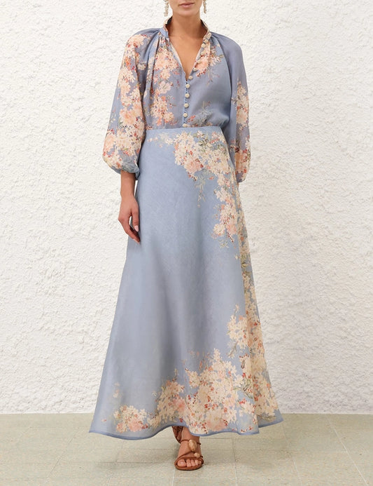 Cascadian Billow Blouse & Bias Skirt Set