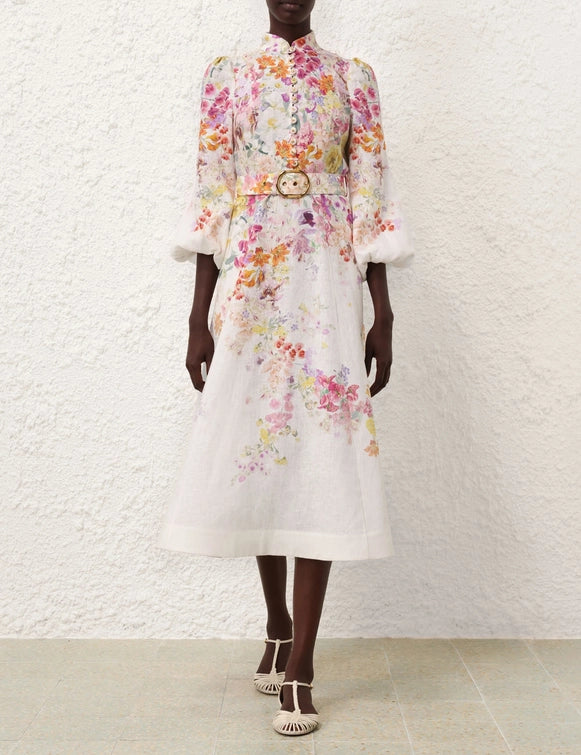 Natura Buttoned Midi Dress