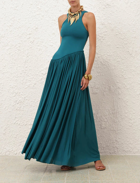 Luna Asymmetric Jersey Dress