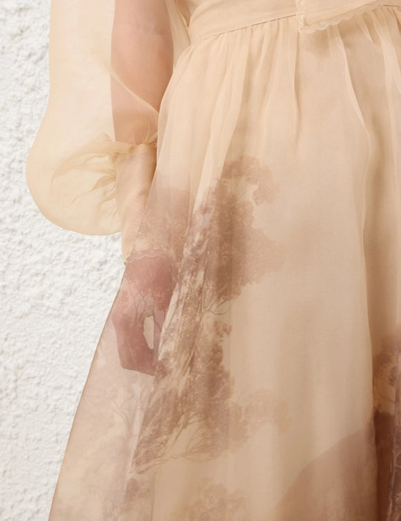 Memento Organza Blouse & Maxi Skirt Set