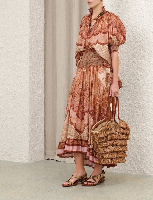 Wanderlust Frill Blouse & Maxi Skirt Set