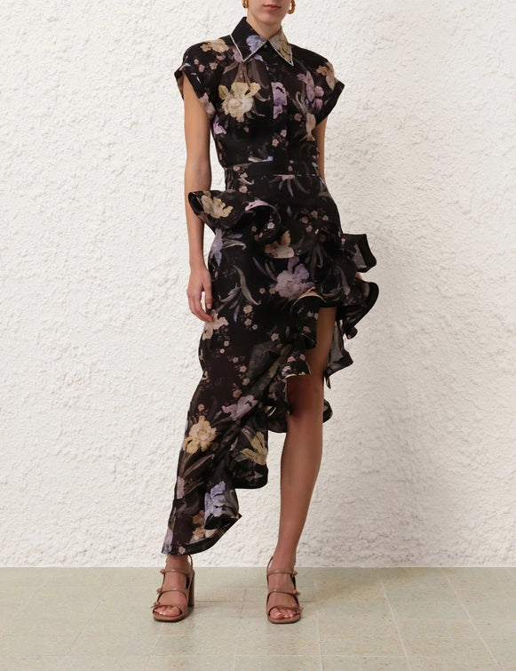 Eden Fitted Blouse & Waterfall Skirt Set