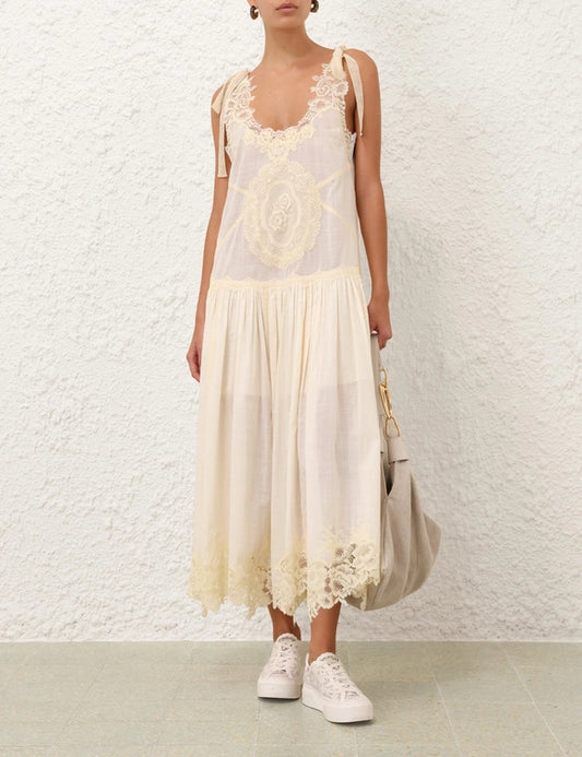 Cascadian Lace Midi Dress