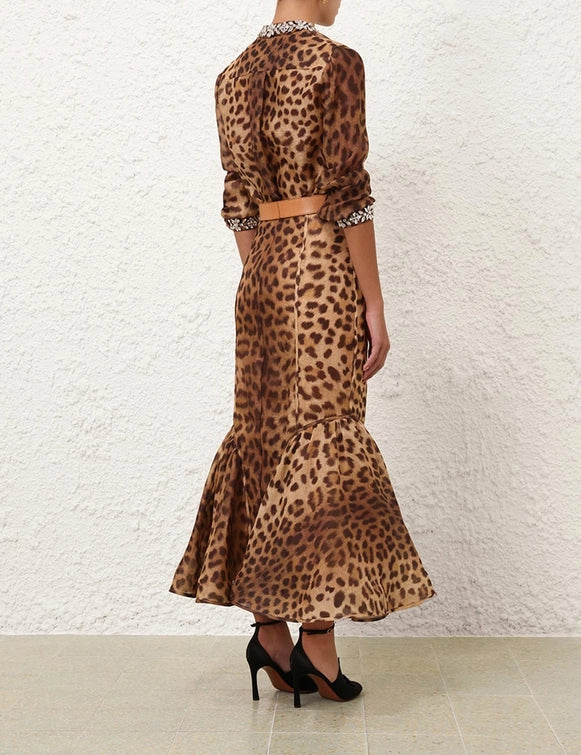 Crush Embellished Body Shirt & Panelled Pencil Skirt Set