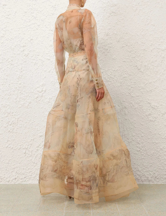 Rebellion Body Shirt & Lantern Maxi Skirt Set