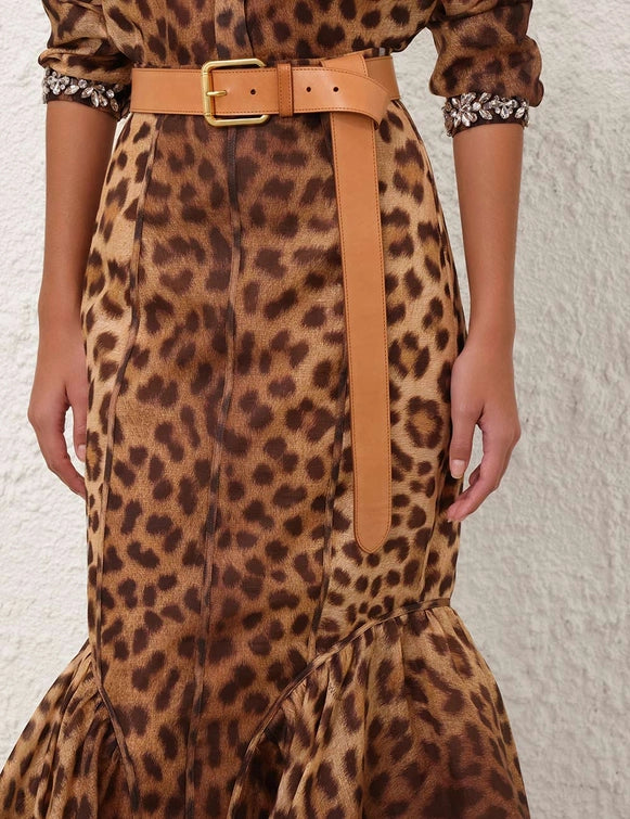 Crush Embellished Body Shirt & Panelled Pencil Skirt Set