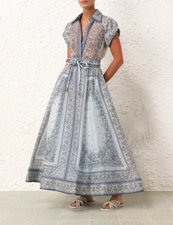 The Matchmaker Fitted Blouse & Gathered Midi Skirt Set
