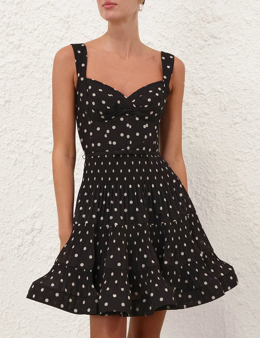 Pleated Draped Mini Dress