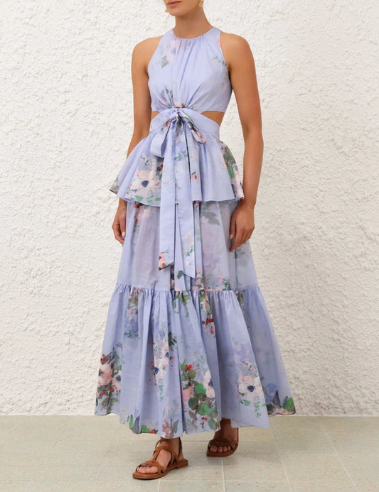 Everley Draped Bow Midi Dress