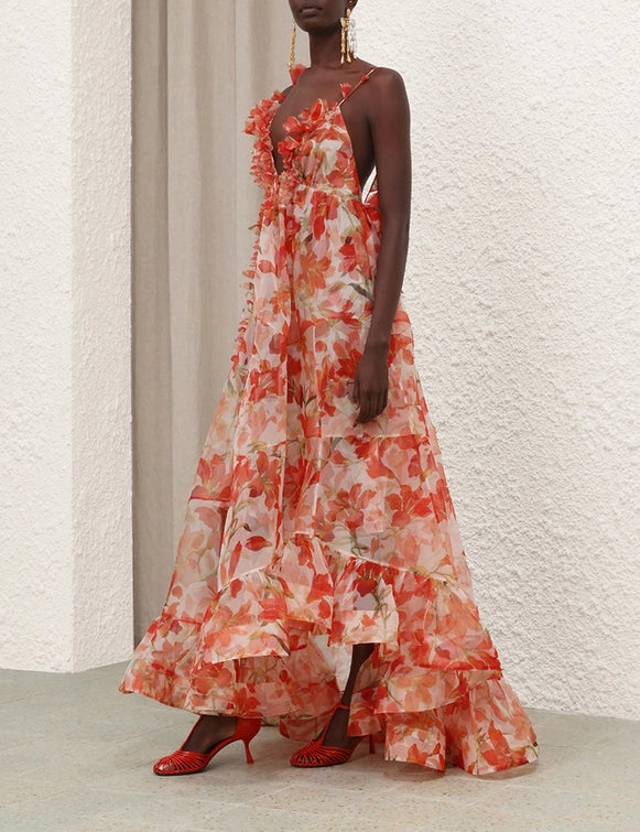 Tranquillity Floral Strap Gown