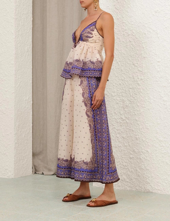 Maxine Plunge Cami & Wide Leg Cropped Pant Set
