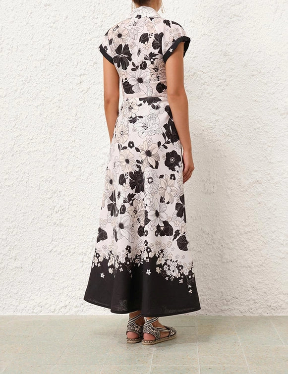 Pop Short Sleeve Shirt & Midi Skirt Set