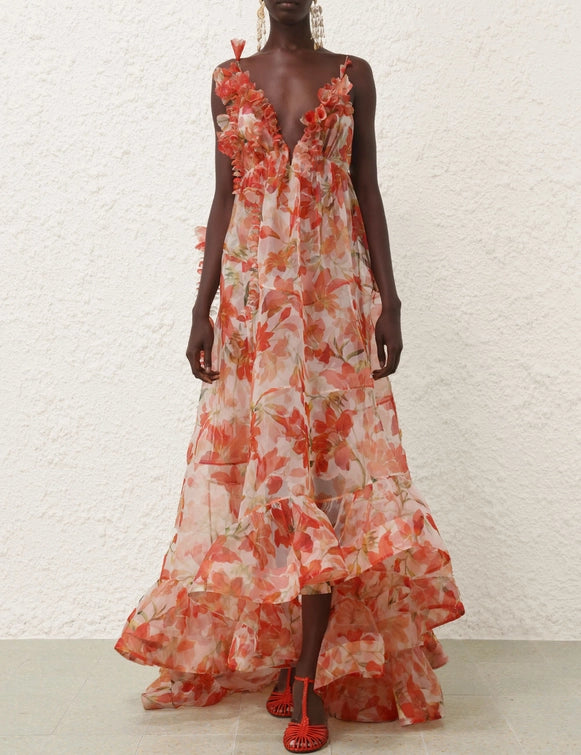 Tranquillity Floral Strap Gown