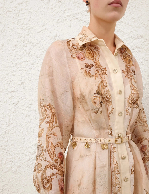 Memento Buttoned Midi Dress