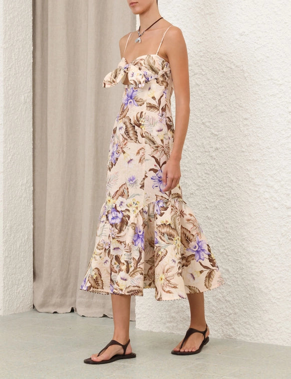 Coco Tie Front Midi Dress