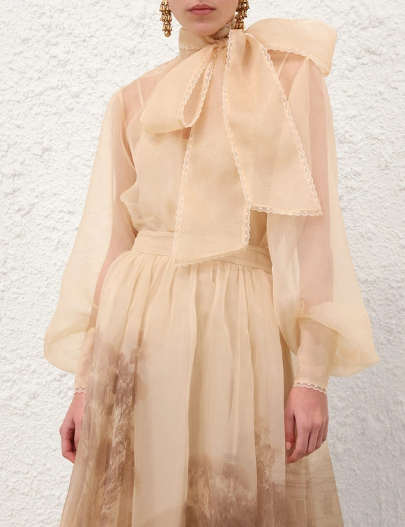 Memento Organza Blouse & Maxi Skirt Set