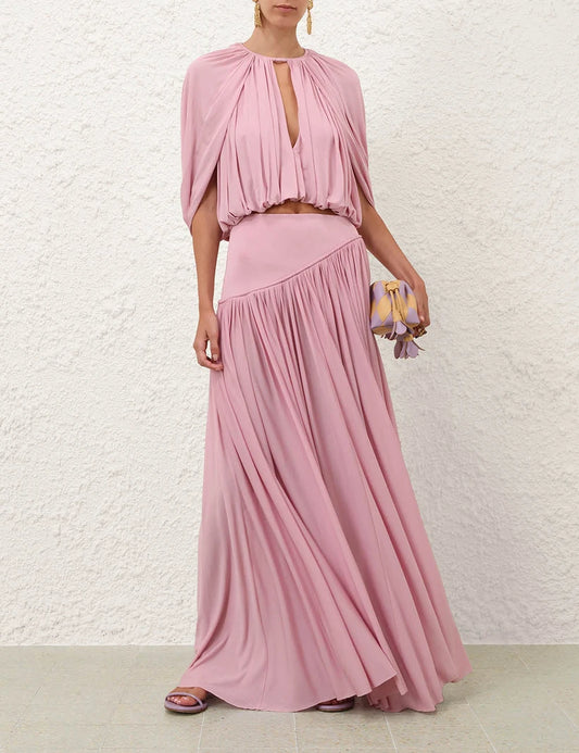 Alchemy Caped Blouse & Asymmetric Skirt Set