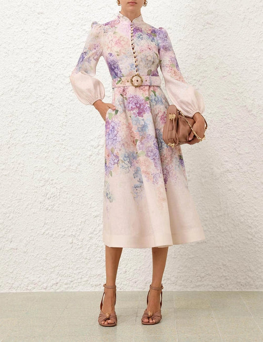 Dawning Buttoned Midi Dress