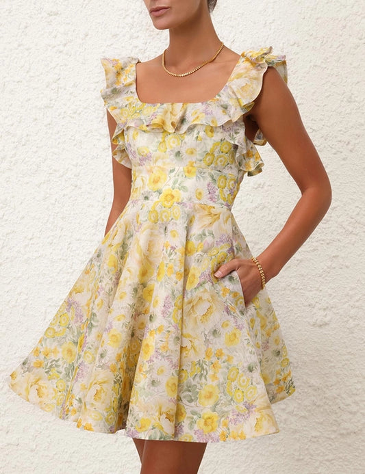 Harmony Frilled Mini Dress