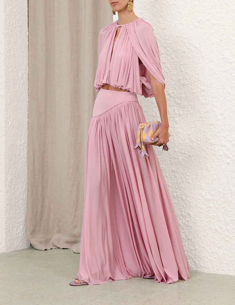Alchemy Caped Blouse & Asymmetric Skirt Set
