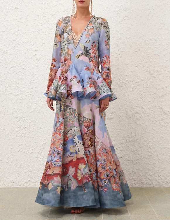 Illustration V Neck Gown