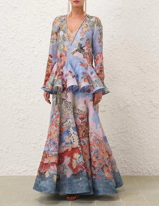 Illustration V Neck Gown