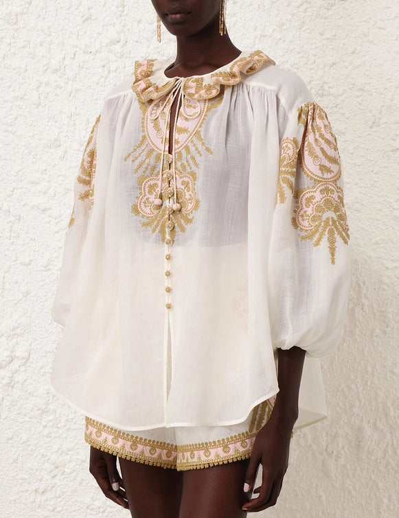 Waverly Embroidered Top & Short Set