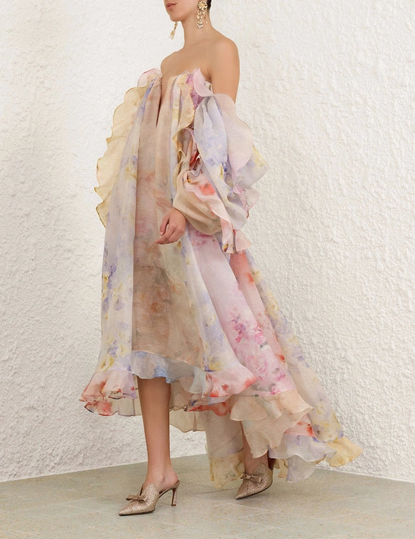 Crush Strapless Ruffle Dress