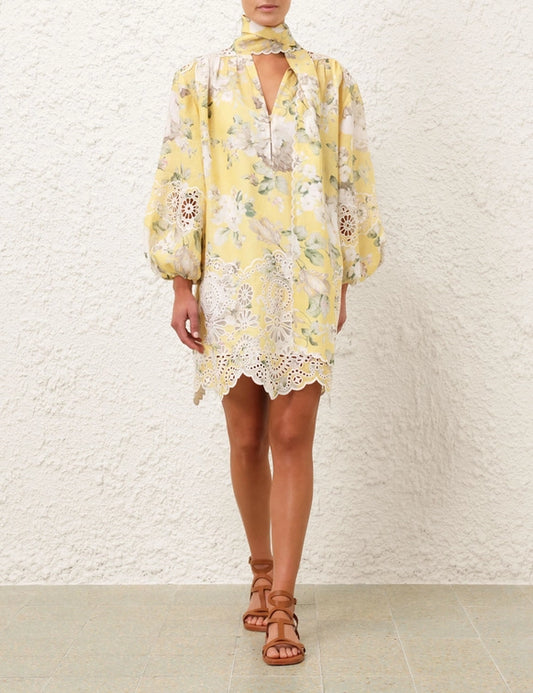 Acacia Broderie Tie Mini Dress
