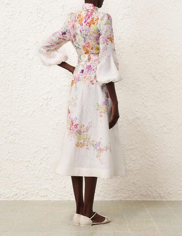 Natura Buttoned Midi Dress