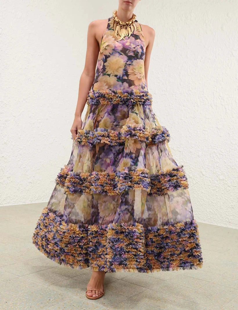 Luna Ruffle Maxi Dress