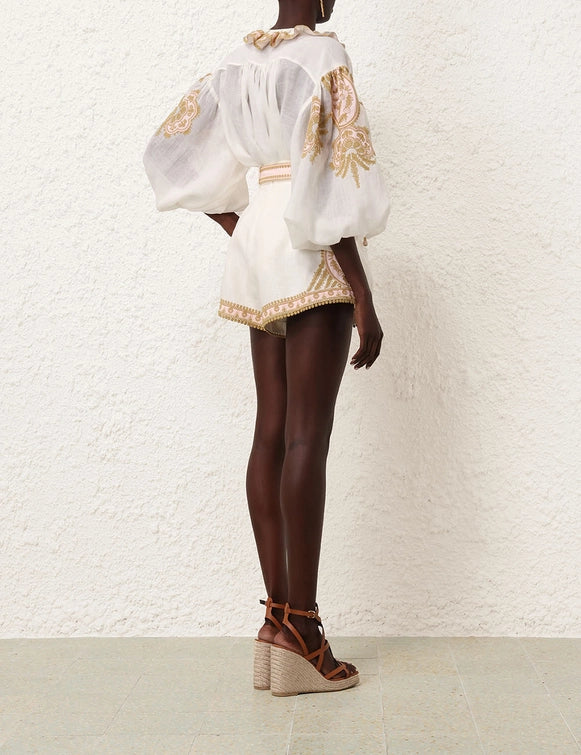 Waverly Embroidered Top & Short Set