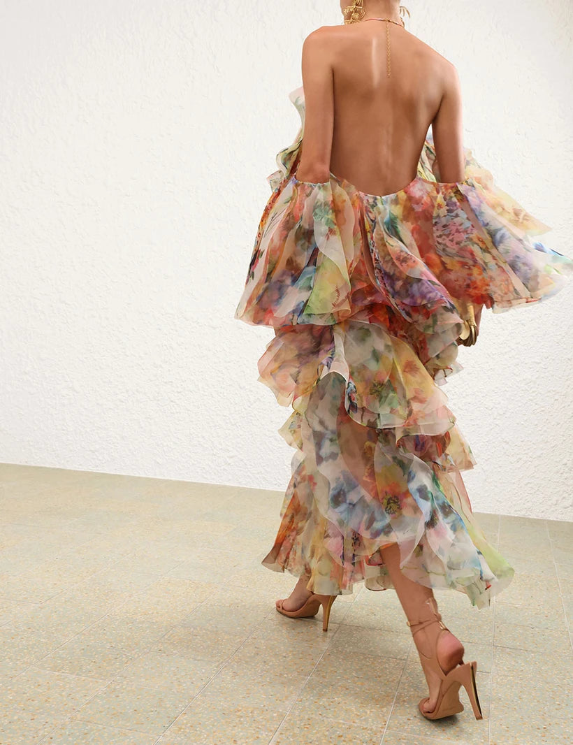 Luna Fanned Camisole & Fanned Maxi Skirt Set
