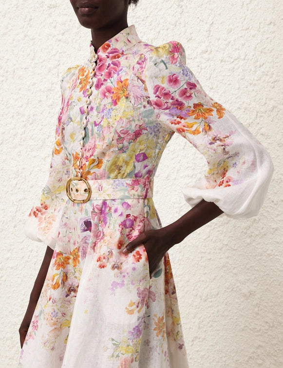 Natura Buttoned Midi Dress