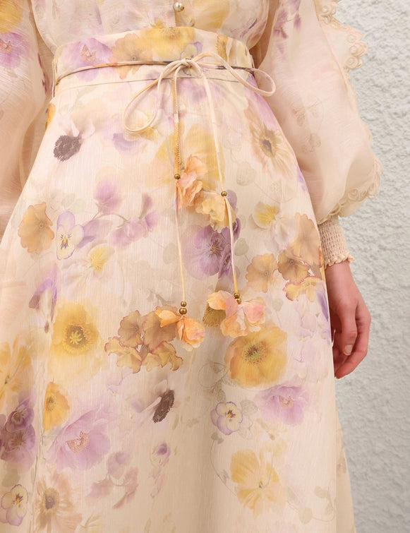 Memento Embroidered Blouse & Midi Skirt Set