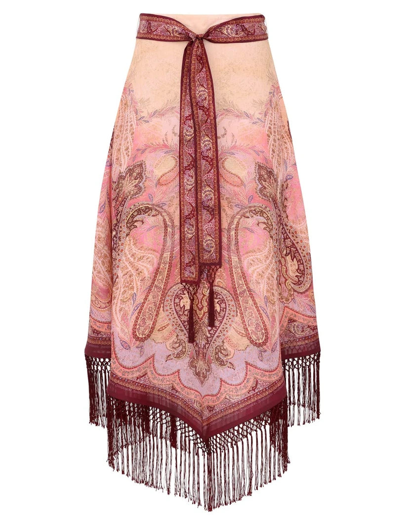 Sundance Blouse & Fringe Midi Skirt Set