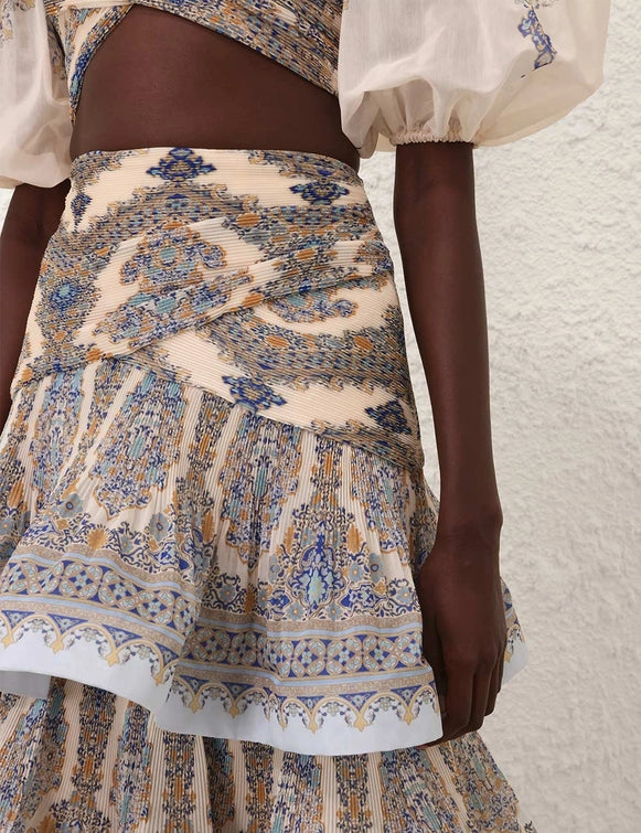 Pleated Bodice & Tiered Pleated Skirt Set