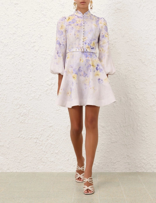Crush Buttoned Mini Dress