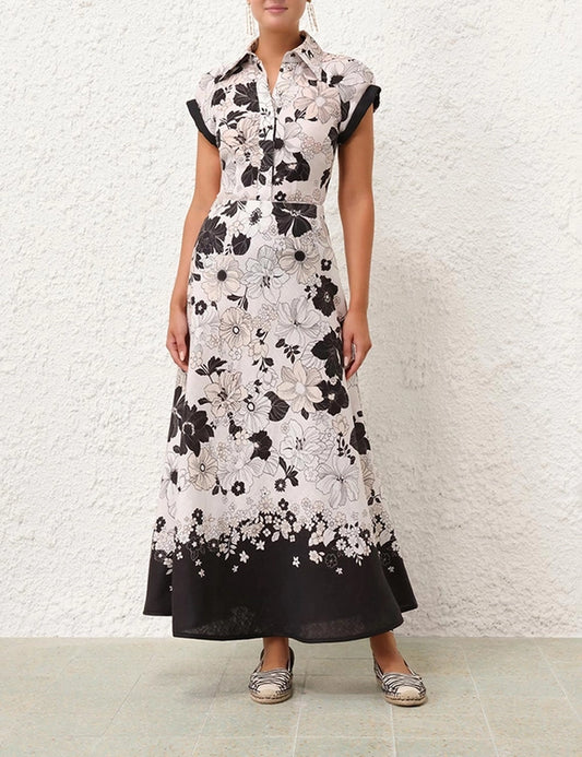 Pop Short Sleeve Shirt & Midi Skirt Set