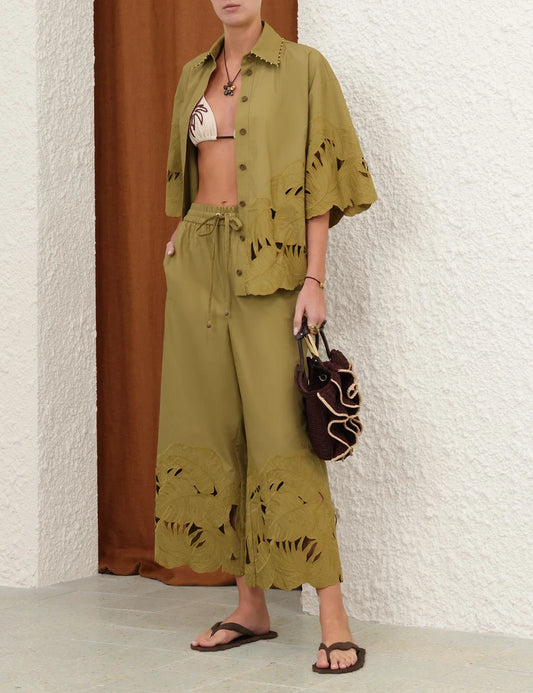 Mahon Embroidered Shirt & Pant Set