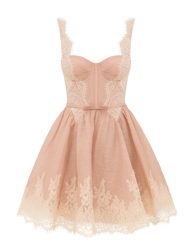 Valiant Lace Trim Mini Dress