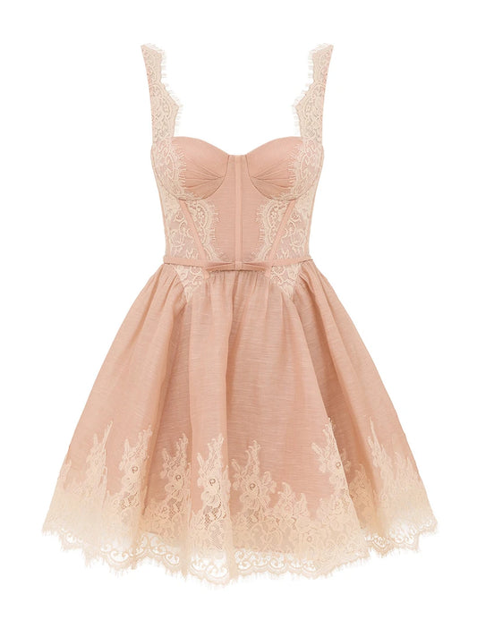 Valiant Lace Trim Mini Dress