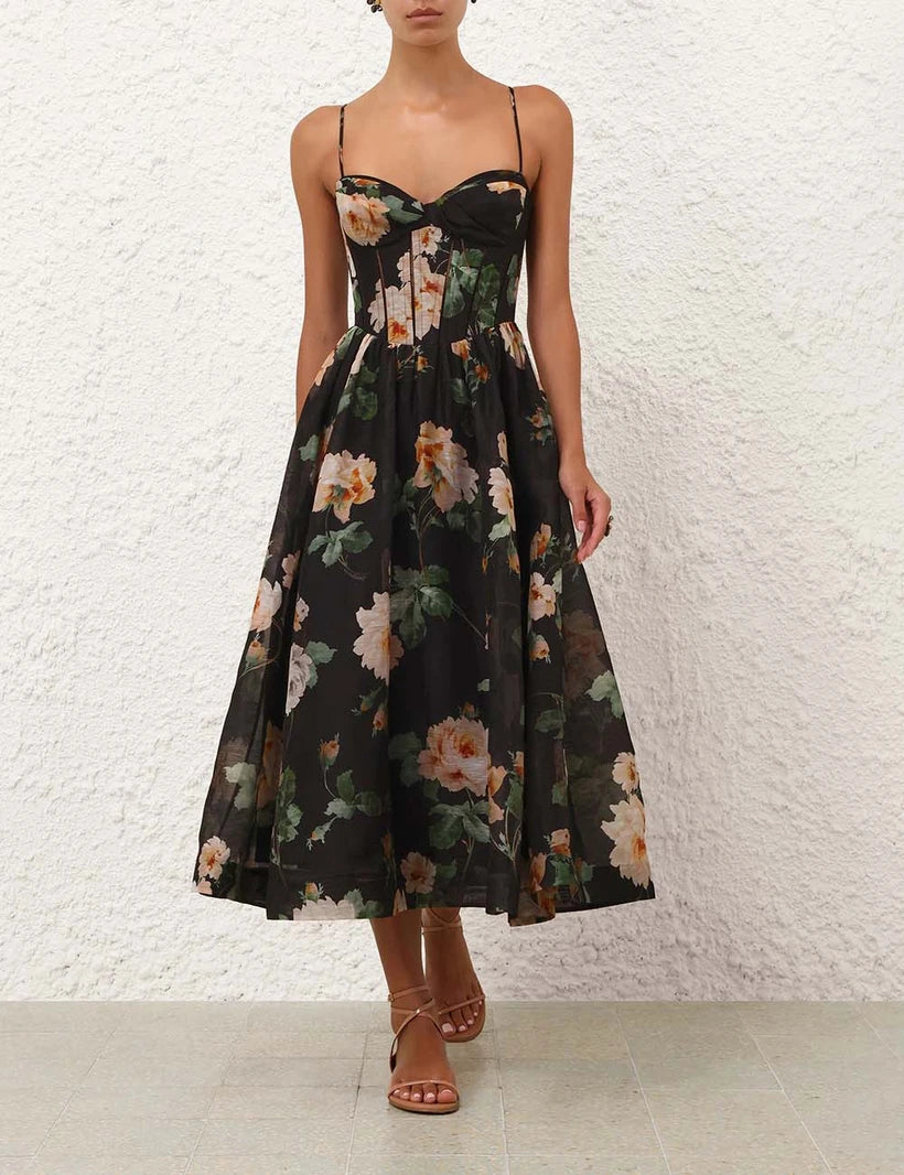 Luna Corset Midi Dress