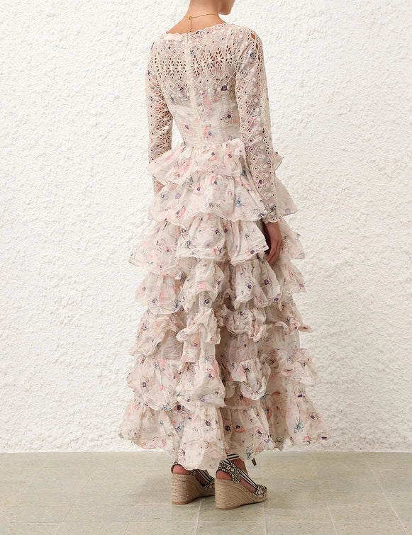 Halliday Tiered Ruffle Gown