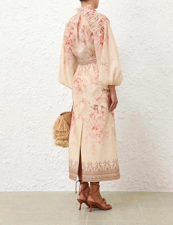 Illuminate Billow Blouse & Pencil Midi Skirt Set